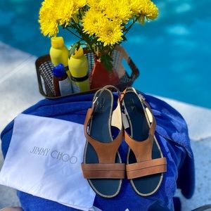 🏝HP⛱ JIMMY CHOO | Authentic Wells Flat Sandal | NIBag | Women’s Size: 9